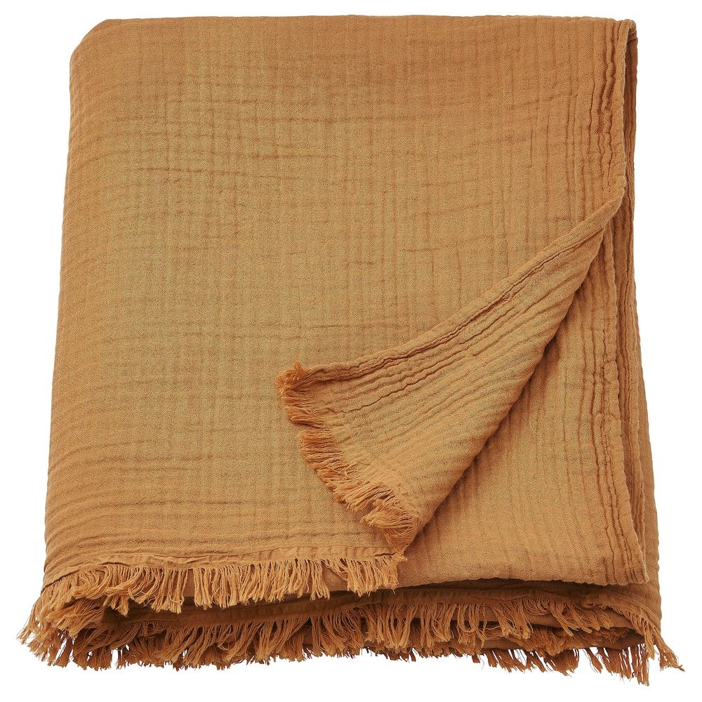 Плед, темный золотисто-коричневый 150x200 см IKEA VALLKRASSING ВАЛЛКРАССИНГ 405.069.79 - фото 1