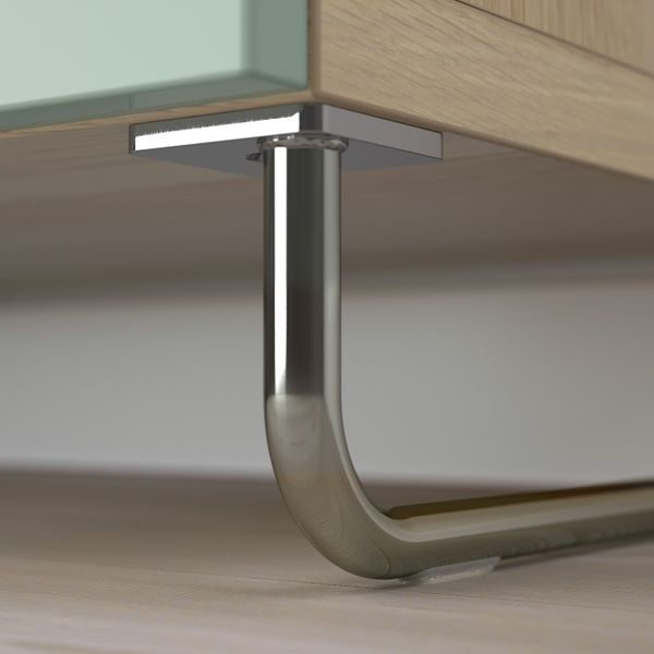 Комбинация для хранения с дверцами/ящ, под беленый дуб, СЕЛЬВИКЕН/СУЛАРП глянцевый/серо-зеленый светлый, 120x40x74 см IKEA БЕСТО - схема-чертеж с размерами