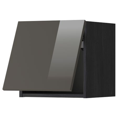 Горизонтальный навесной шкаф МЕТОД, черный, Рингульт серый