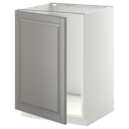 Напольный шкаф для мойки, белый/Будбин серый 60x60 см IKEA METOD МЕТОД 694.462.73