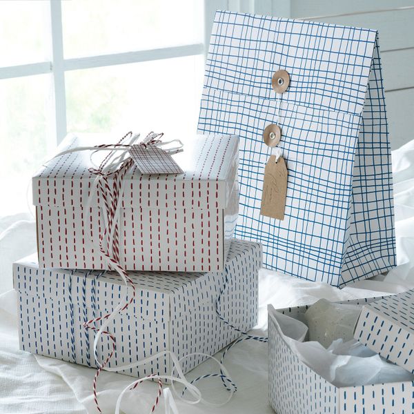 Подарочный пакет, синий, клетчатый орнамент, 12x32 см/5 л IKEA ВИНТЕР 2019 504.346.04 - схема-чертеж с размерами