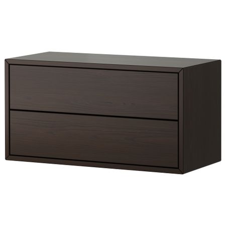 Навесной шкаф с 2 ящиками ВЭЛЬЕ, коричневый (68x35 см)