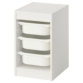 TROFAST Комбинация д/хранения+контейнеры - белый/белый 34x44x56 см