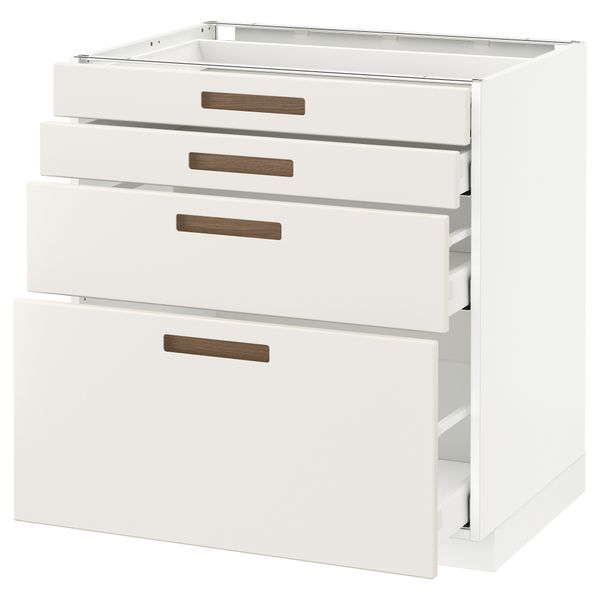 Напольный шкаф 4 фронтальных панели, 4 ящика МЕТОД / МАКСИМЕРА, белый, Мэрста белый - схема-чертеж с размерами