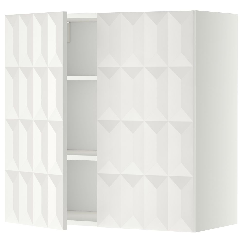 Навесной шкаф с полками, 2 дверцы МЕТОД, белый, Гэррестад белый - схема-чертеж с размерами