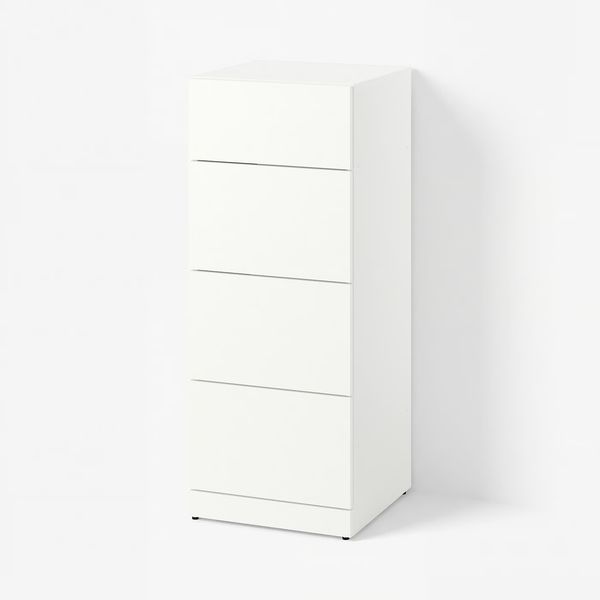 LASTARE Комод с 4 ящиками - белый 40x42x100 см - схема-чертеж с размерами