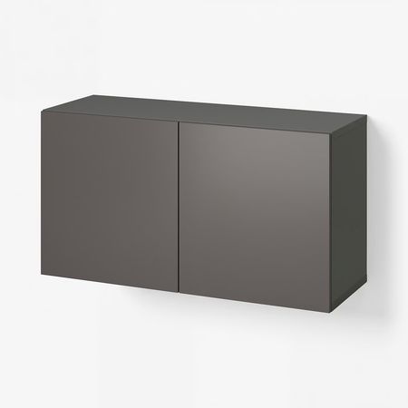 BESTÅ Стеллаж с дверьми - темно-серый/Lappviken темно-серый 120x42x64 см