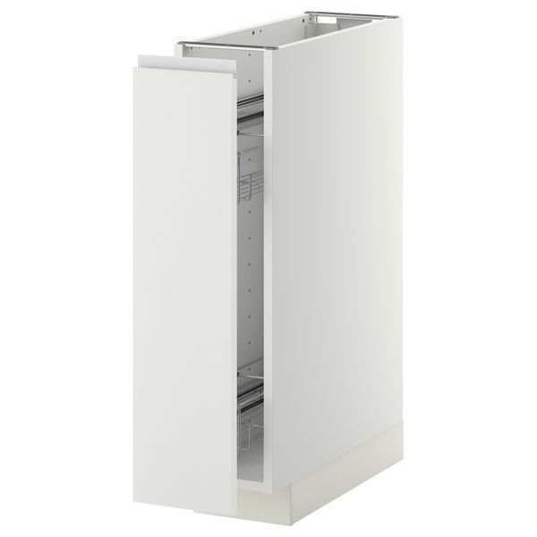 Напольный шкаф, выдвижной внутрений элемент МЕТОД, белый, Нодста белый (20x60 см) - схема-чертеж с размерами