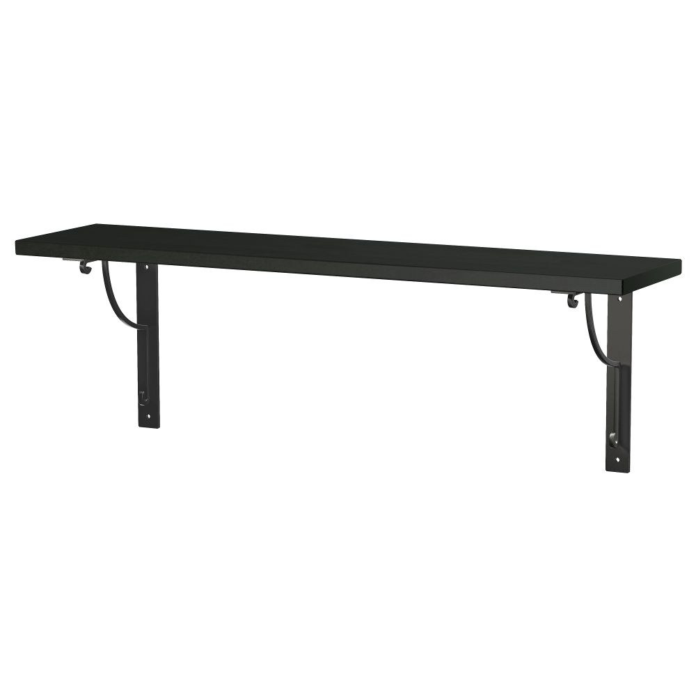 Полка навесная ЭКБИ ХЕМНЭС / ЭКБИ ХОЛЬ, черно-коричневый, черный (79x19 см) - фото 1