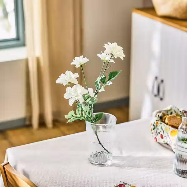 SMYCKA Цветок искусственный - д/дома/улицы Георгин/белый 66 см - фото 3