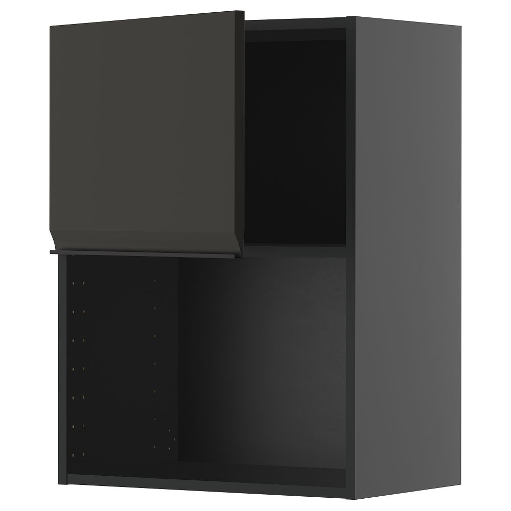 Навесной шкаф для СВЧ-печи, черно-серый, Upplöv матовый антрацит, 60x80 см IKEA METOD МЕТОД 895.889.35 - фото 1