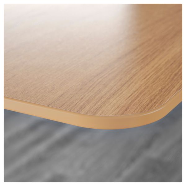 Угловой письменный стол правосторонний, трансформатор БЕКАНТ, дубовый шпон, черный (160x110 см) - фото 3