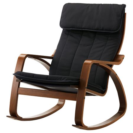 Кресло-качалка ПОЭНГ, классический коричневый, Ранста черный