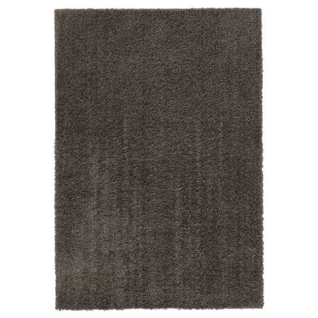 VINDEBÄK ВИНДЕБЭК Ковер, длинный ворс - серо-коричневый 133x195 см