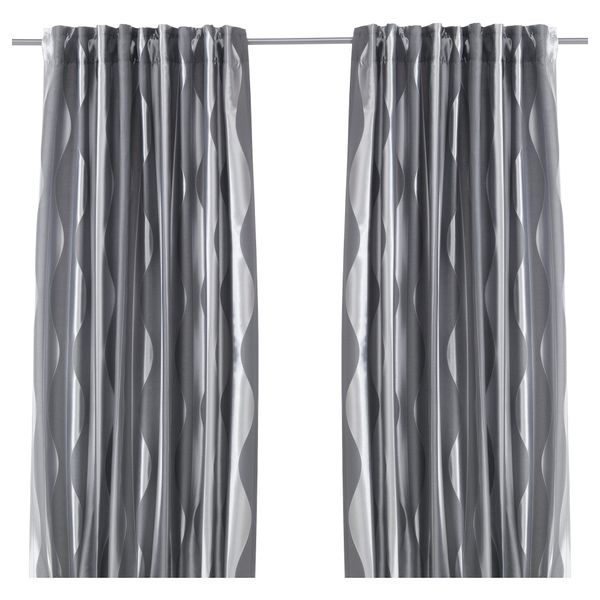 Гардины, 1 пара МУРРУТА, серый (145x300 см) - фото 1