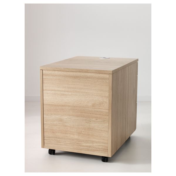 Тумба с ящиками на колесах ГАЛАНТ, дубовый шпон (45x55 см) - фото 2