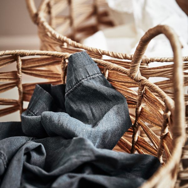 Корзина с ручками, пластик под ротанг коричневый 37x40 см IKEA INSVEP ИНСВЕП 404.767.98 - фото 2