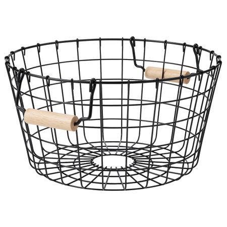 Проволочная корзина с ручками, черный 38x20 см IKEA NÄTADE НЭТАДЕ 305.039.38