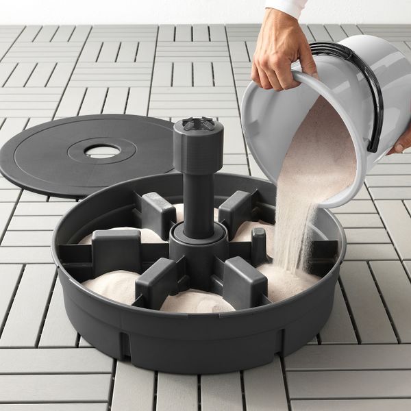 Зонт от солнца с опорой, белый/Гритэ темно-серый 270 см IKEA HÖGÖN ХЁГЁН 792.858.25 - фото 4