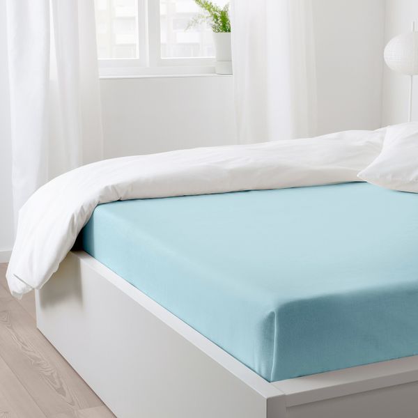 Простыня, голубой 240x260 см IKEA ДВАЛА 704.236.71 - схема-чертеж с размерами