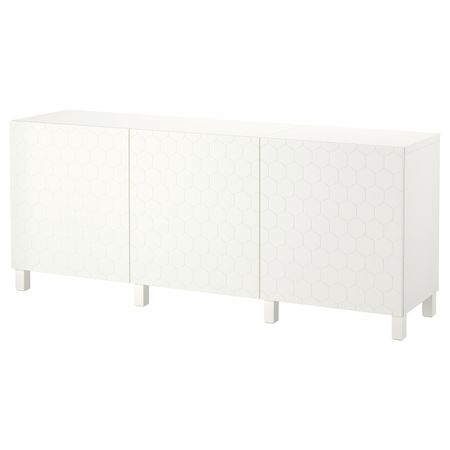 Комбинация для хранения с дверцами, белый/вассвик/стуббарп белый 180x40x74 см IKEA БЕСТО 492.666.68