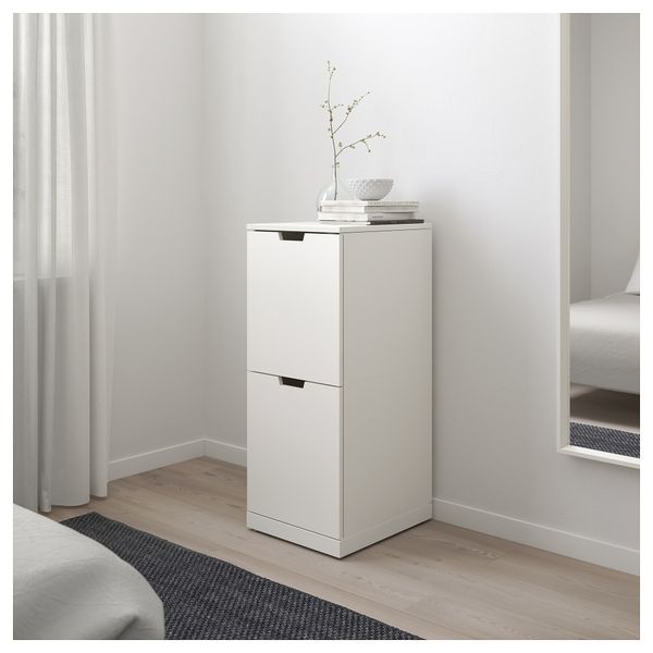 Комод с 2 ящиками НОРДЛИ, белый (40x99 см) - фото 2