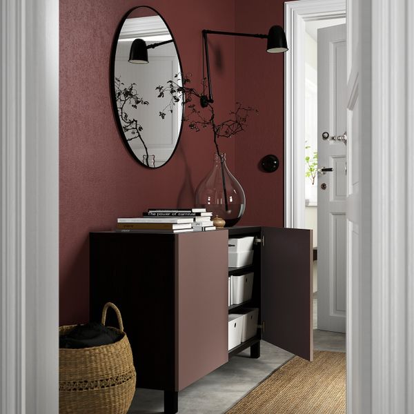 Комбинация для хранения с дверцами, черно-коричневый/ХЁРТВИКЕН/СТУББ коричневый 120x42x74 см IKEA BESTÅ БЕСТО 794.329.06 - фото 2