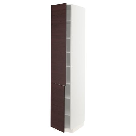 Высокий шкаф с полками, 2 дверцы, 40x60x220 cm IKEA METOD МЕТОД 794.648.79