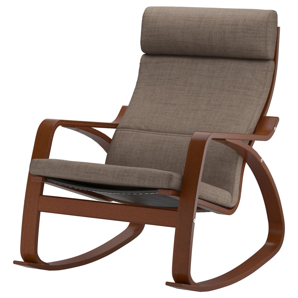 Кресло-качалка ПОЭНГ, классический коричневый, Исунда коричневый - фото 1