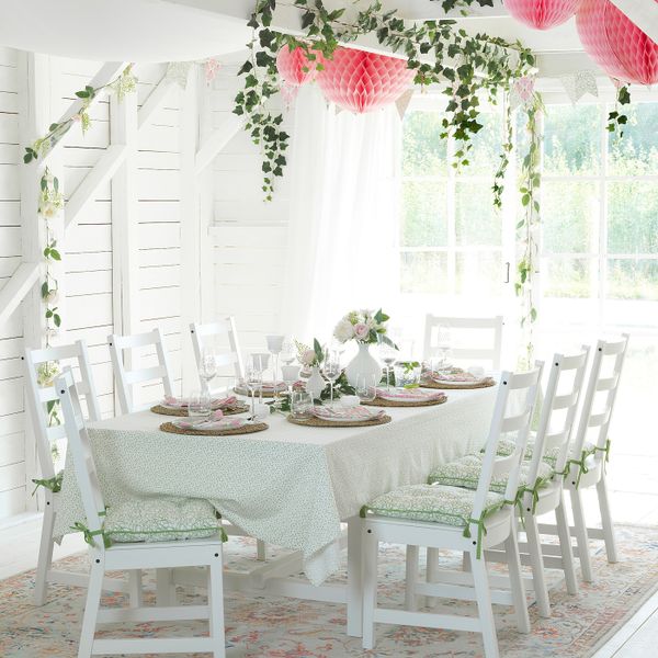 Скатерть, белый, зеленый 145x240 см IKEA INBJUDEN ИНБЬЮДЕН 004.914.61 - схема-чертеж с размерами