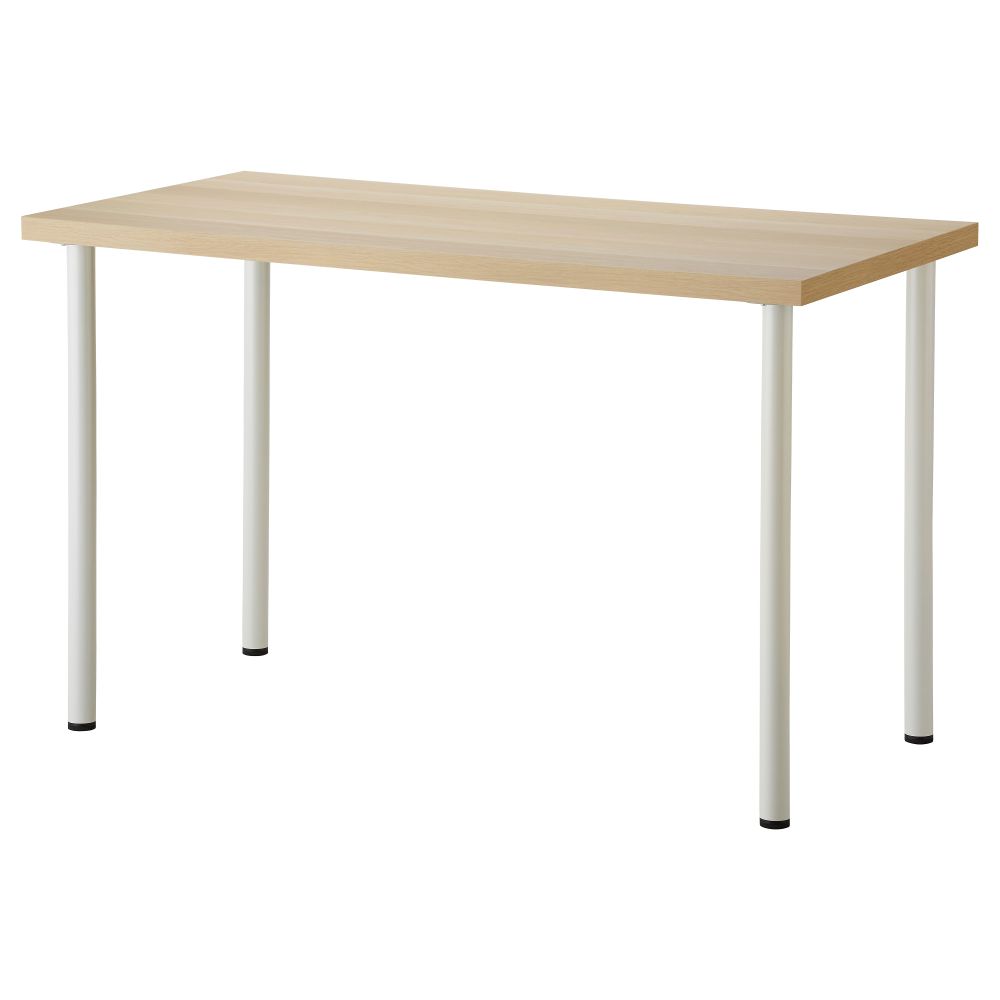 Стол ЛИННМОН / АДИЛЬС, под беленый дуб, белый (120x60 см) - схема-чертеж с размерами