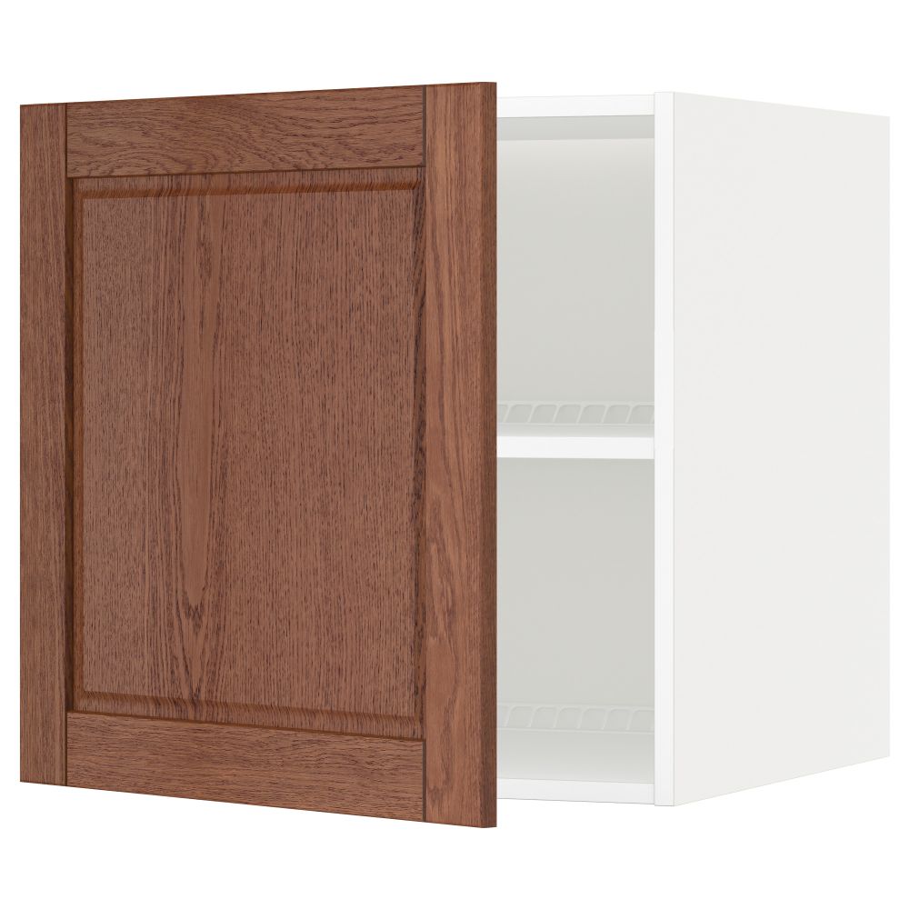 Верхний шкаф на холодильник, морозильник МЕТОД, белый, Филипстад коричневый - схема-чертеж с размерами