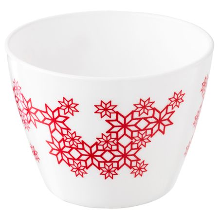 Миска ВИНТЕР 2017, с рисунком красный, белый (11 см)