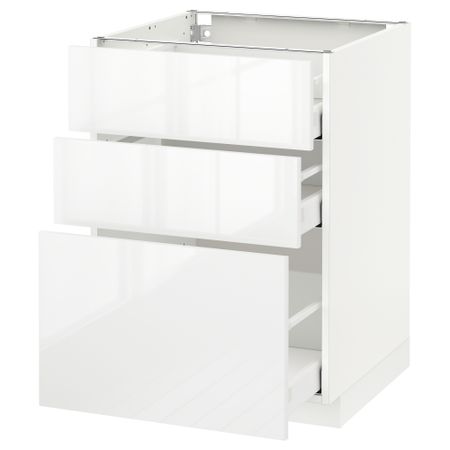 Напольный шкаф с 3 ящиками МЕТОД / МАКСИМЕРА, белый, Рингульт белый