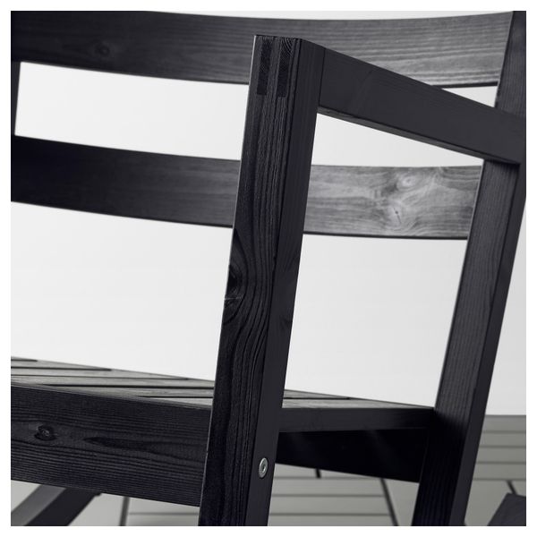 Кресло-качалка, для дома/улицы ВЭРМДЭ, черно-коричневый черный черно-коричневая морилка - фото 7