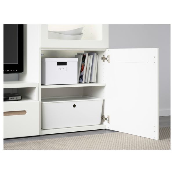 Шкаф для ТВ, комбинированный, стекляные дверцы БЕСТО, Марвикен белый прозрачное стекло (240x40x128 см) - фото 3