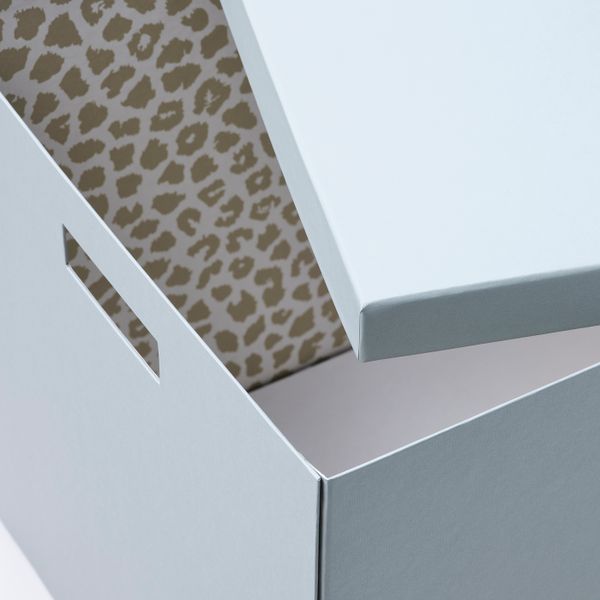 Коробка с крышкой, синий 32x35x32 см IKEA TJENA ТЬЕНА 604.953.76 - фото 2