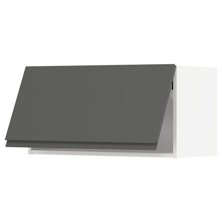 Горизонтальный навесной шкаф, белый/Воксторп темно-серый 80x40 см IKEA METOD МЕТОД 993.923.58