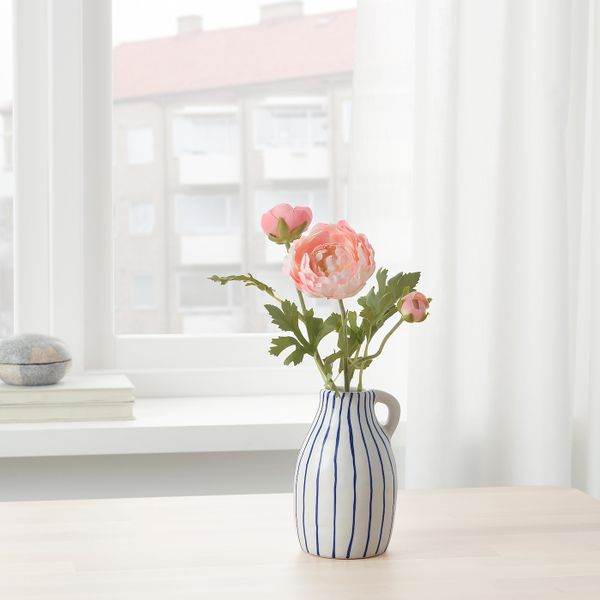 Ваза, керамика белый, синий 14 см IKEA GODTAGBAR ГОДТАГБАР 304.367.36 - фото 2