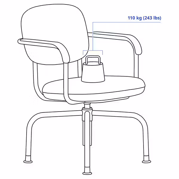 MULLSJÖ Рабочий стул - Gräsnäs темно-серый - фото 3