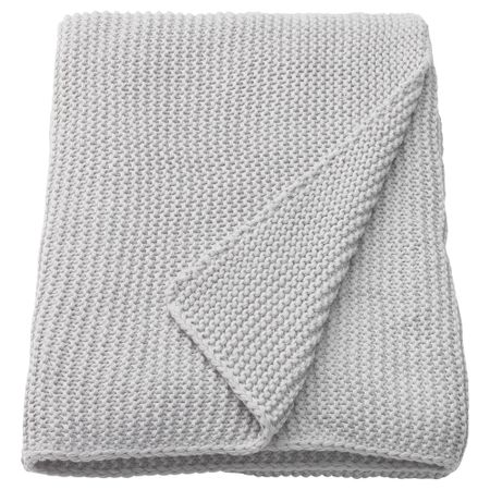 Плед, 130x170 см, светло-серый IKEA INGABRITTA ИГАБРИТТА 704.677.21