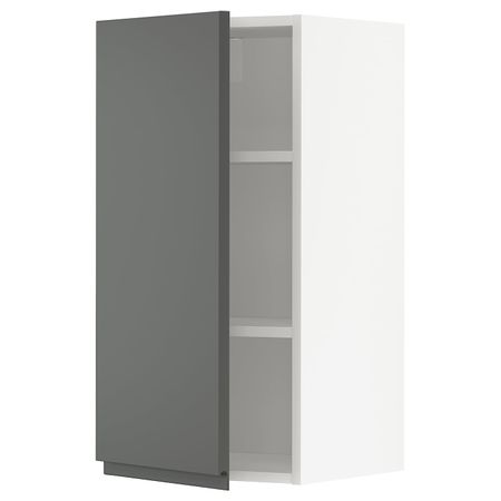 Шкаф навесной с полкой, белый/Воксторп темно-серый 40x80 см IKEA METOD МЕТОД 493.100.77