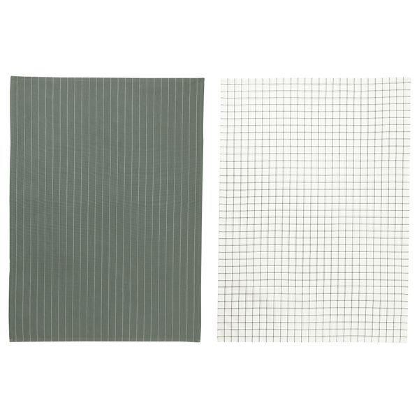 Полотенце кухонное ИКЕА/365+, зеленый, белый (50x70 см) - фото 1