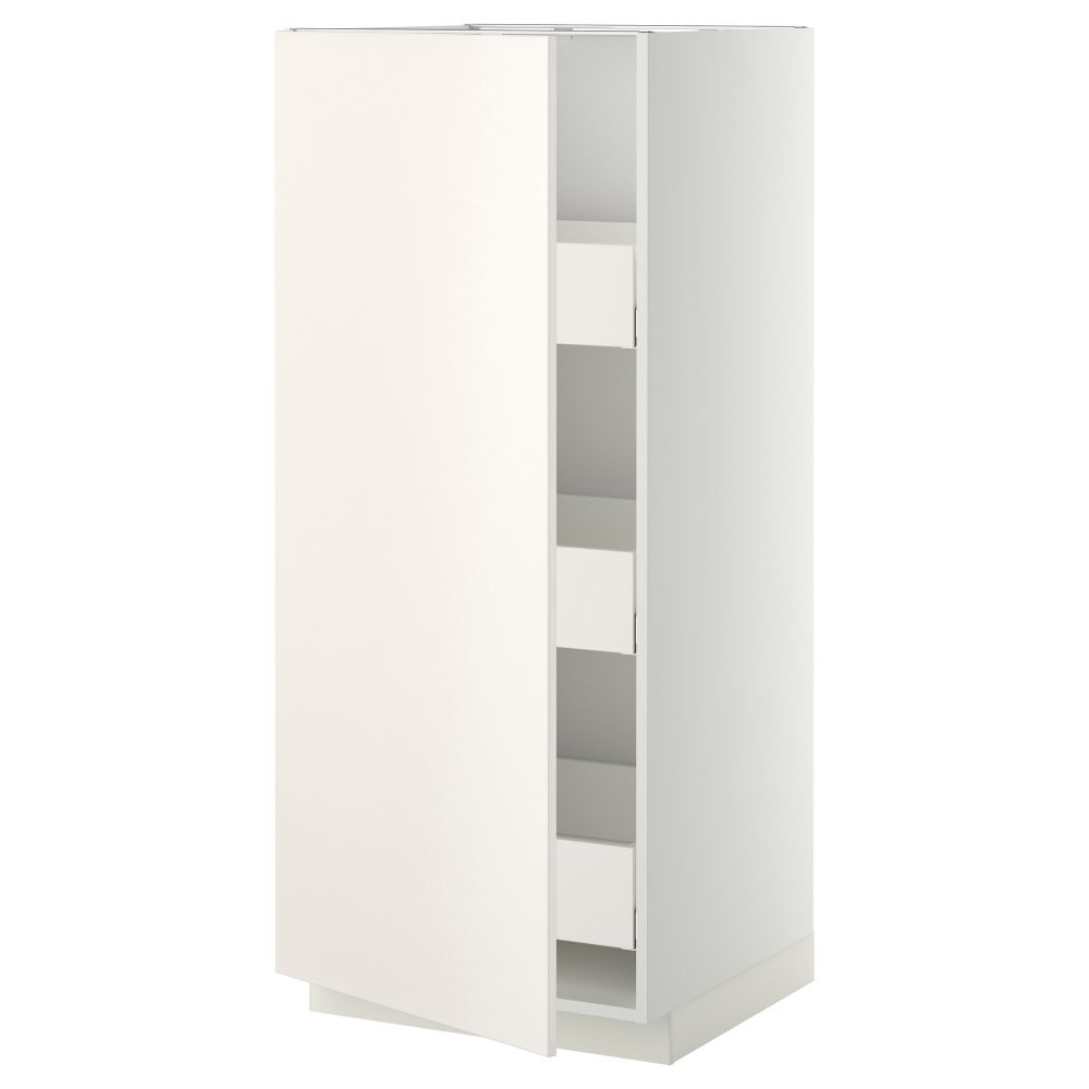 Высокий шкаф с ящиками МЕТОД / МАКСИМЕРА, белый, Веддинге белый - фото 1
