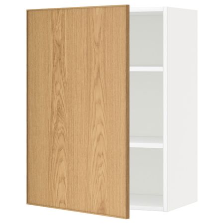 Шкаф навесной с полкой, белый/Экестад дуб 60x80 см IKEA METOD МЕТОД 192.255.42