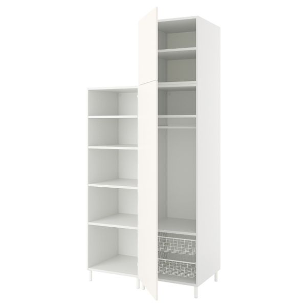 Гардероб 2-дверный, белый/Фоннес белый 120x57x251 см IKEA OPPHUS ОПХУС 494.243.47 - фото 1