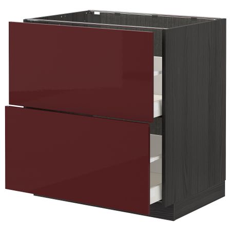 Напольный шкаф 2 форнтальных, 2 высоких ящик, 80x60 cm IKEA METOD МЕТОД, MAXIMERA МАКСИМЕРА 693.277.60