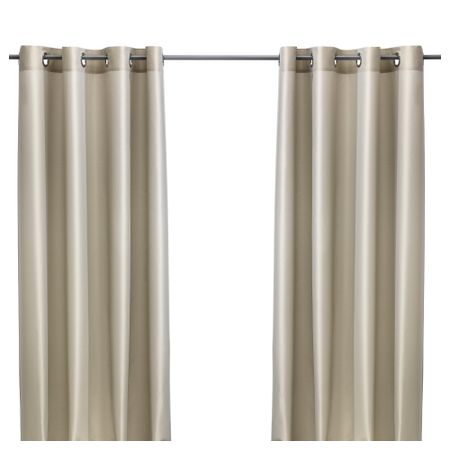 Гардины, 1 пара ПЭРЛЬБУСКЕ, бежевый (145x300 см)