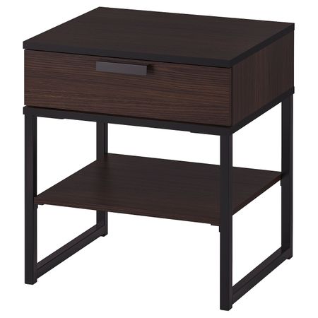 Тумба прикроватная, темно-коричневый/черный 45x40 см IKEA TRYSIL ТРИСИЛ 903.688.62