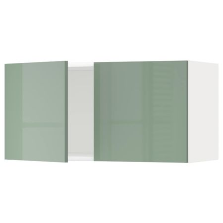 Навесной шкаф с 2 дверями, белый, Калларп светло-зеленый, 80x40 см IKEA МЕТОД 792.455.23